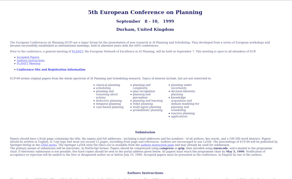 Website of ECP 1999