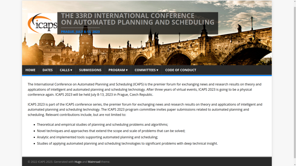 Website of ICAPS 2023